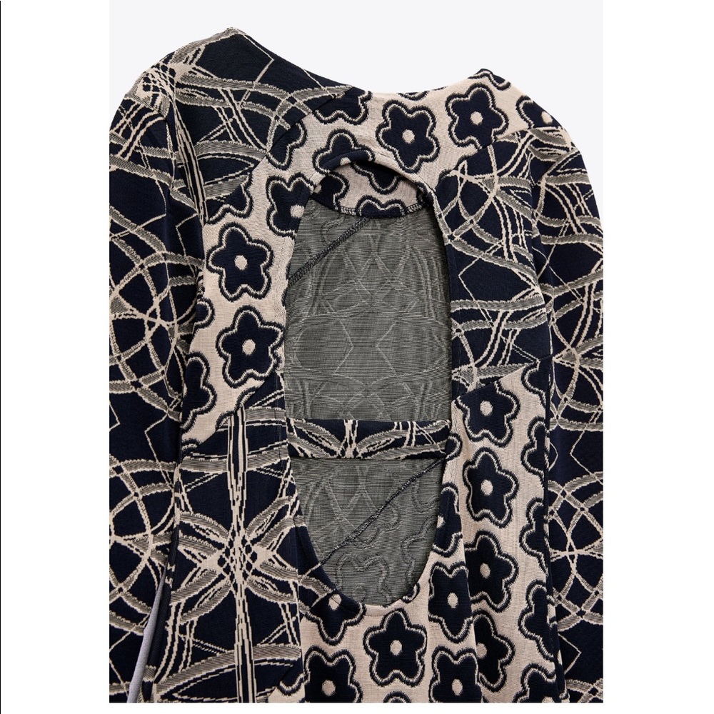 ZARA NWT LONG JACQUARD DRESS 🌸 - Picture 8 of 10